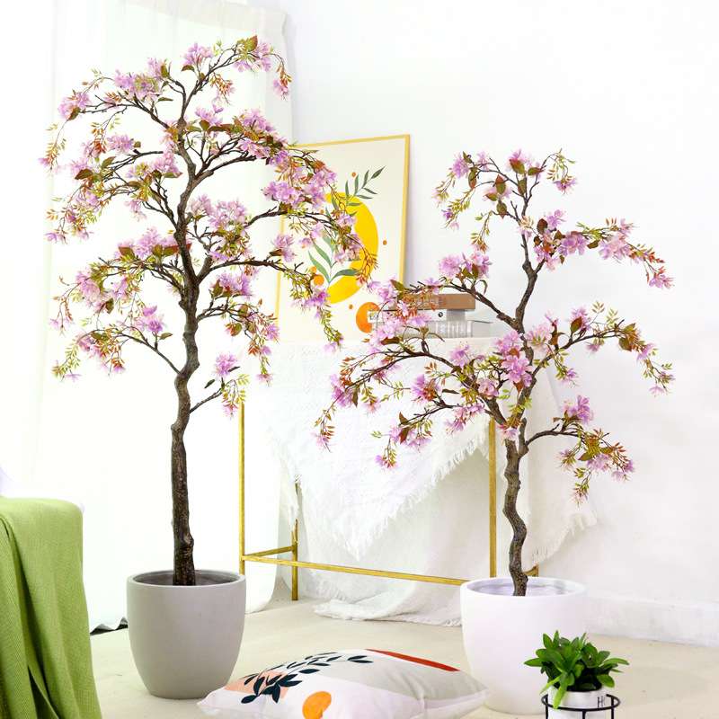 仿生绿植假花树装饰室内客厅装饰盆景摆件落地景观仿真海棠花树
