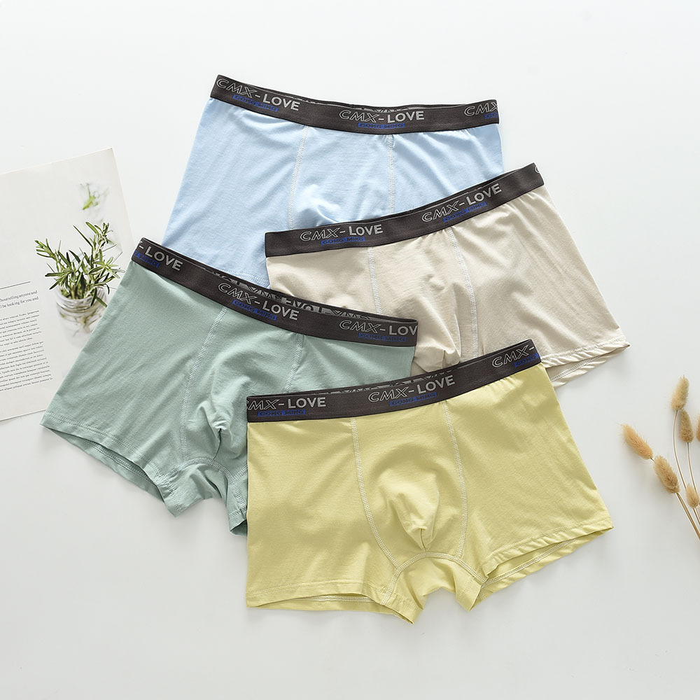 2025新款青少年透气棉质男内裤夏季平角裤发育期男生四角裤舒适