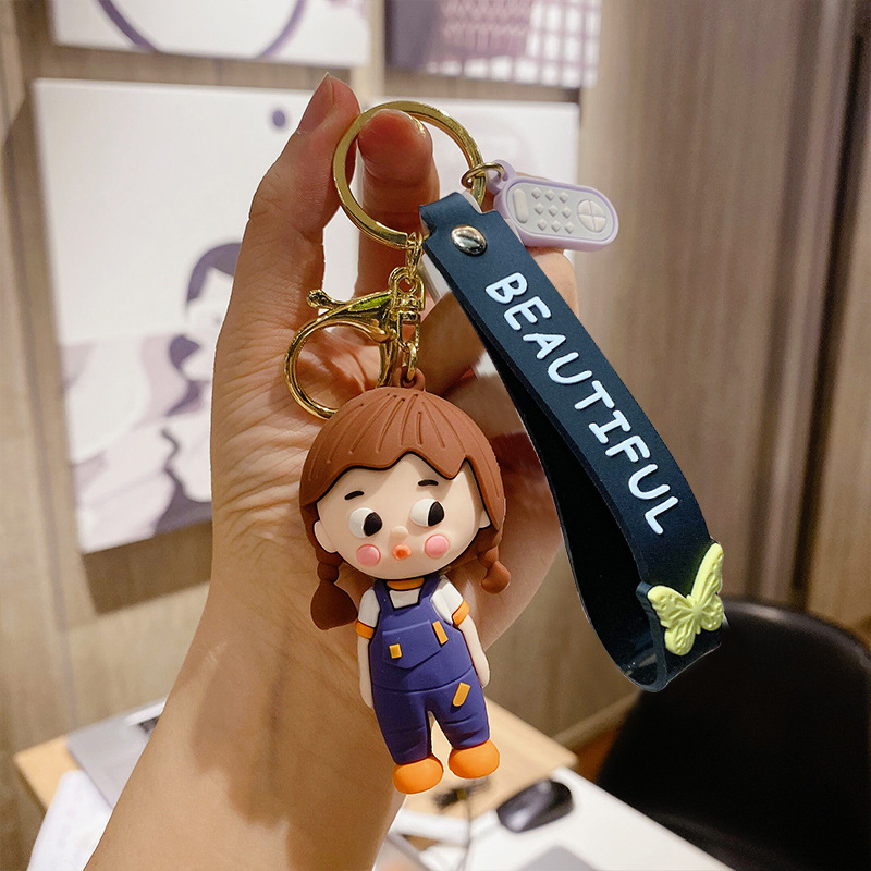 可爱娃娃钥匙扣制定卡通硅胶厂家批发挂件多色装饰挂件配饰礼品