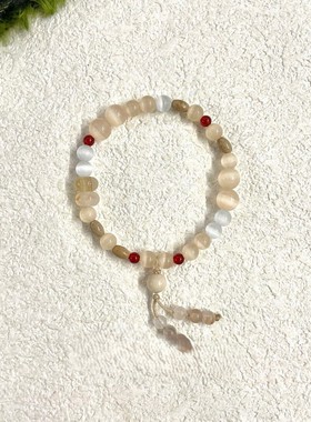 高颜值觅屿原创猫眼石复古小众手串设计简约百搭中式手链女小