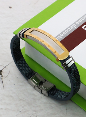 跨境饰品批发 欧美时尚个性钛钢手链男士简约潮流嘻哈不锈钢手饰