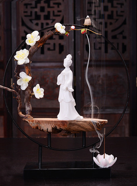 中式禅意倒流香炉创意家居客厅茶室茶道陶瓷摆件店面办公室