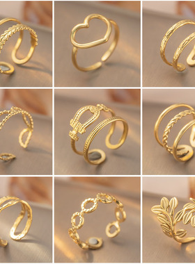 欧美热销不锈钢活口不规则戒指形状钛钢戒指女戒指环小众情侣