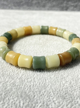 菩提根竹节多彩手链手串节节高白玉菩提女生清晰饰品盘玩串珠