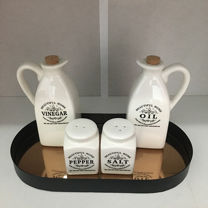 北欧风样板房展厅厨房橱柜调料罐研磨器创意软装饰品道具组合摆件
