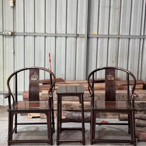 老挝大红酸枝三件套红木家具太师椅官椅实木椅仿古椅靠背椅圈椅