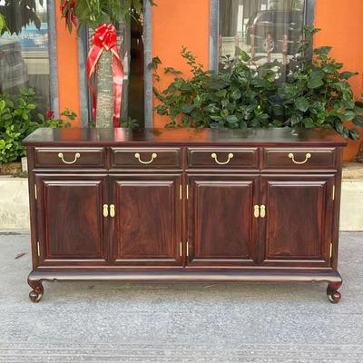 老挝大红酸枝餐边柜 实木电视柜收纳柜交趾黄檀老料红木定制收藏