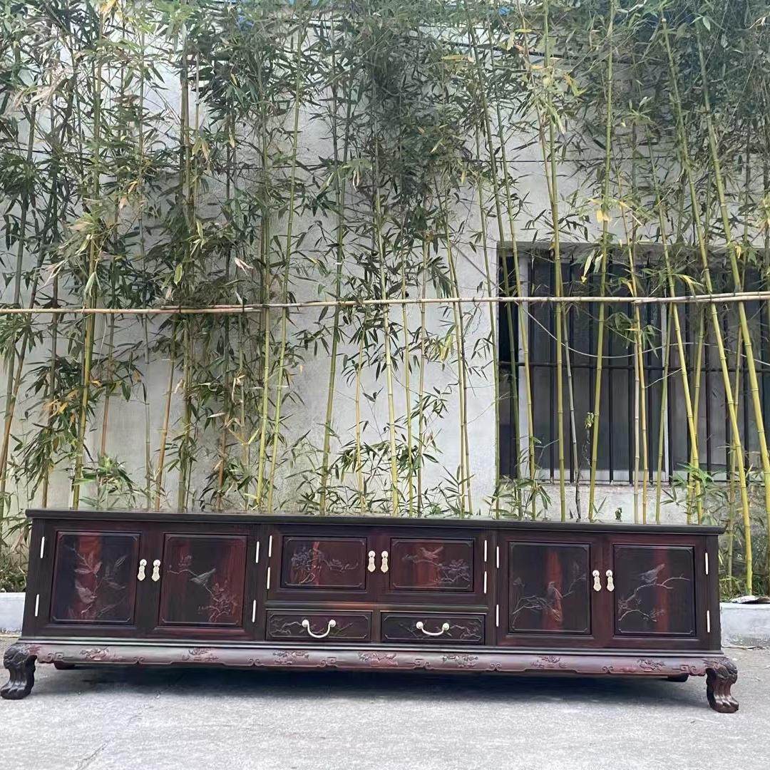 老挝大红酸枝交趾黄檀电视柜 雕花红木视听柜地柜 酸枝木住宅家具,住宅家具,红木电视柜,淘宝优惠券,粉丝福利购,淘宝优惠卷