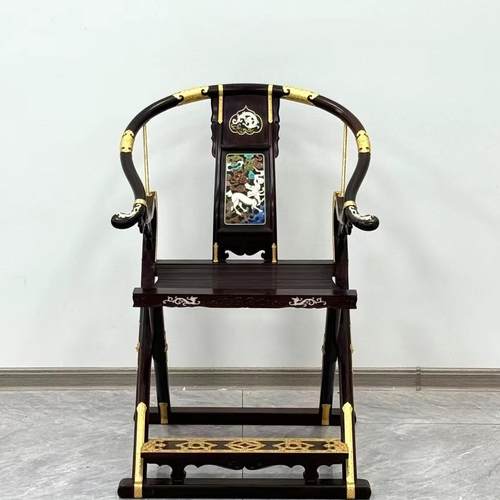 红木明清头把交椅王世襄老挝大红酸枝交趾黄檀明式麒麟椅交椅