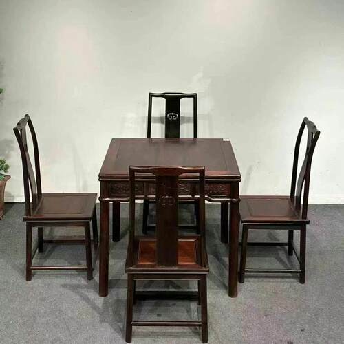 红木家具茶桌大红酸枝黑飘红干泡茶台七件套客厅明清古典家具仙作
