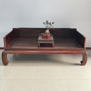 福建仙游老挝大红酸枝王款三围独板红木罗汉床交趾黄檀中式家具