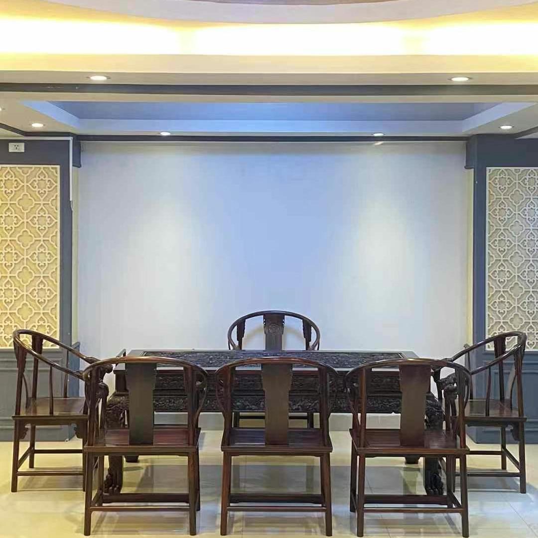 中式实木长方形茶台红木茶桌椅组合老挝大红酸枝木家具功夫泡茶桌