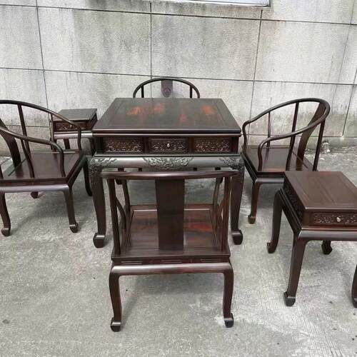 赫芬顿老挝大红酸枝休闲麻将桌