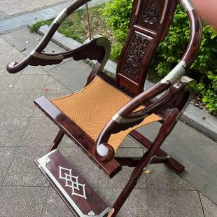 交趾黄檀精品头把交椅老挝大红酸枝圈椅靠背椅红木折叠椅明清家具