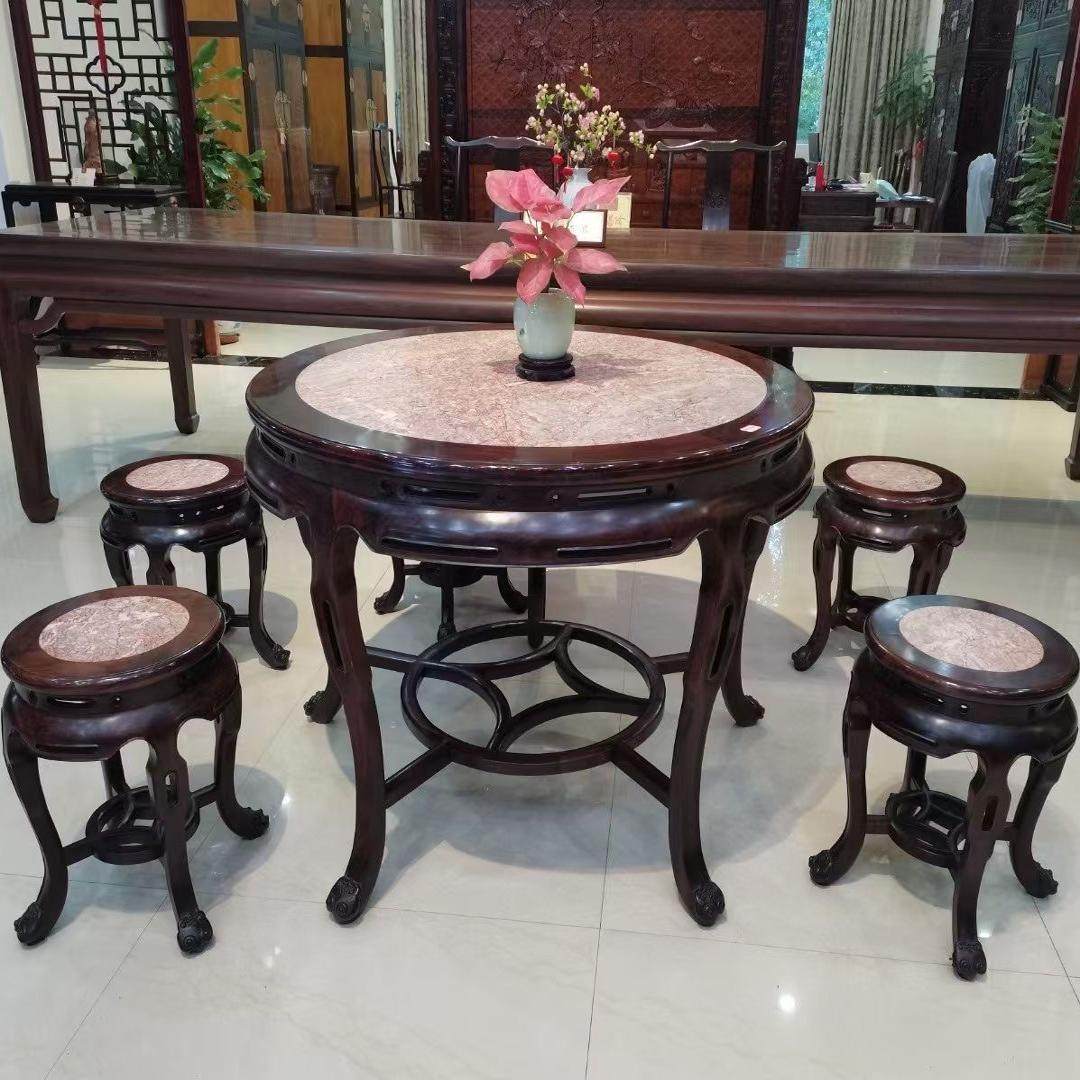 老挝大红酸枝咖啡桌交趾黄檀餐桌饭桌红木家具实木圆桌休闲中式,住宅家具,红木边桌几类,淘宝优惠券,粉丝福利购,淘宝优惠卷