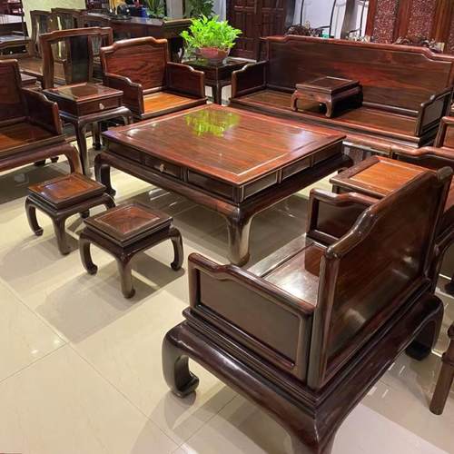 红木家具老挝大红酸枝宝座沙发十三件套交趾黄檀客厅沙发组合别墅