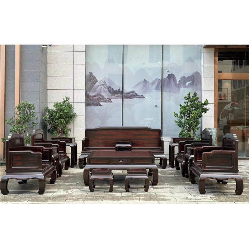 老挝黄檀红木沙发明式客厅素面交趾大红沙发中式新组合酸枝沙发