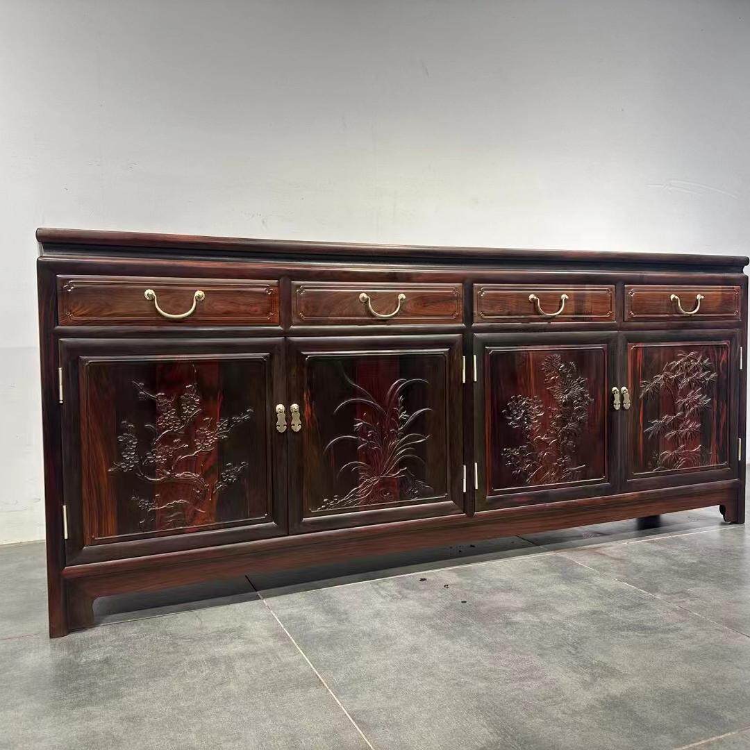 大红酸枝家具餐边柜茶水柜储物柜红木家具家用简约万历柜新款