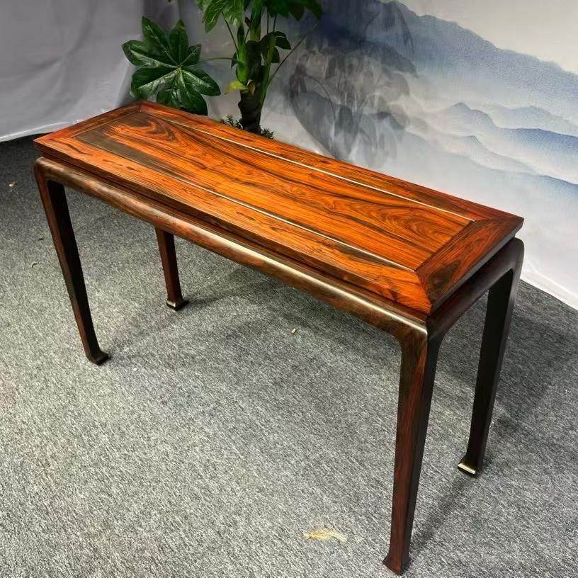 定制老挝大红酸枝条案明清平头案交趾黄檀玄关桌供桌台案几花架