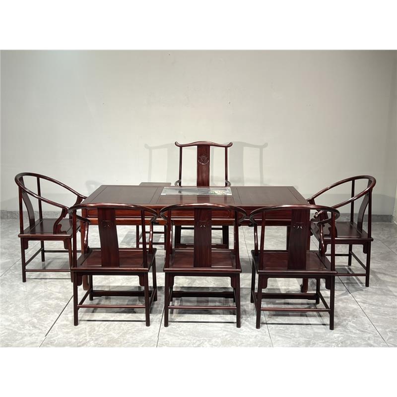 非洲小叶紫檀血檀大板茶桌椅新中式家用茶几办公室功夫泡茶台一体