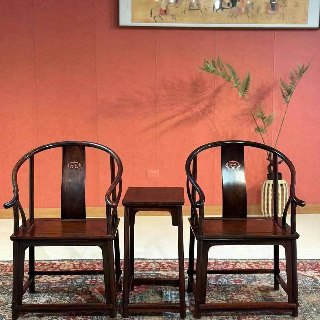 明式红木圈椅三件套太师椅新中式轻奢家具大红酸枝官帽椅办公围椅,住宅家具,红木椅凳,淘宝优惠券,粉丝福利购,淘宝优惠卷