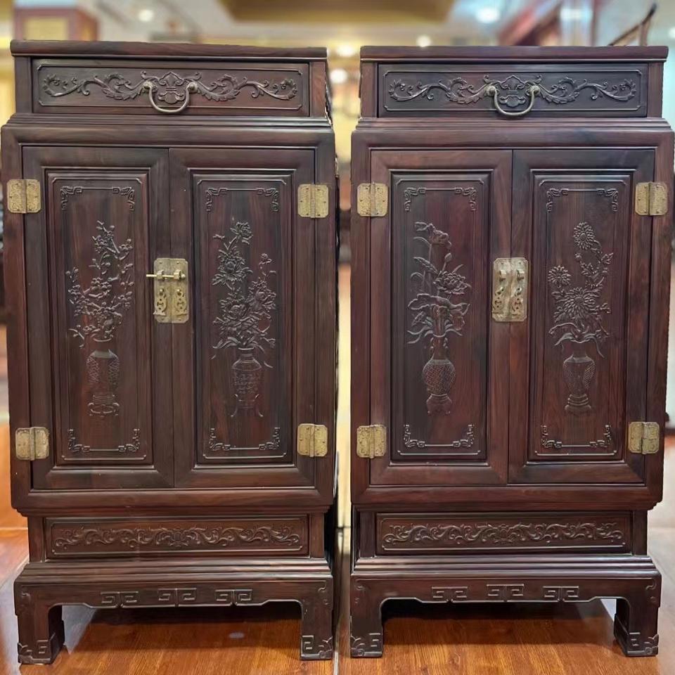 大红酸枝正方花几红木家具落地花架边几花盆架中式客厅景台置物架