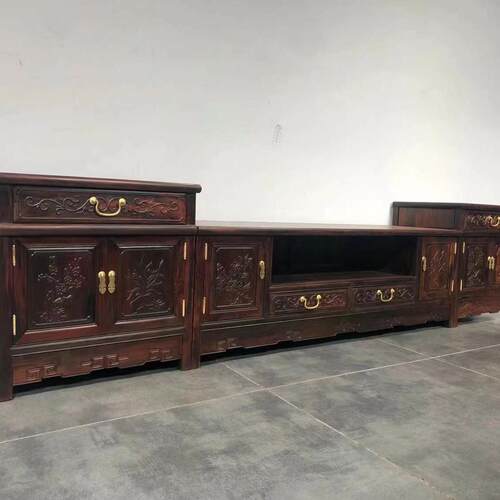 红木电视柜老挝大红酸枝实木简约电视柜交趾黄檀新中式客厅影视柜