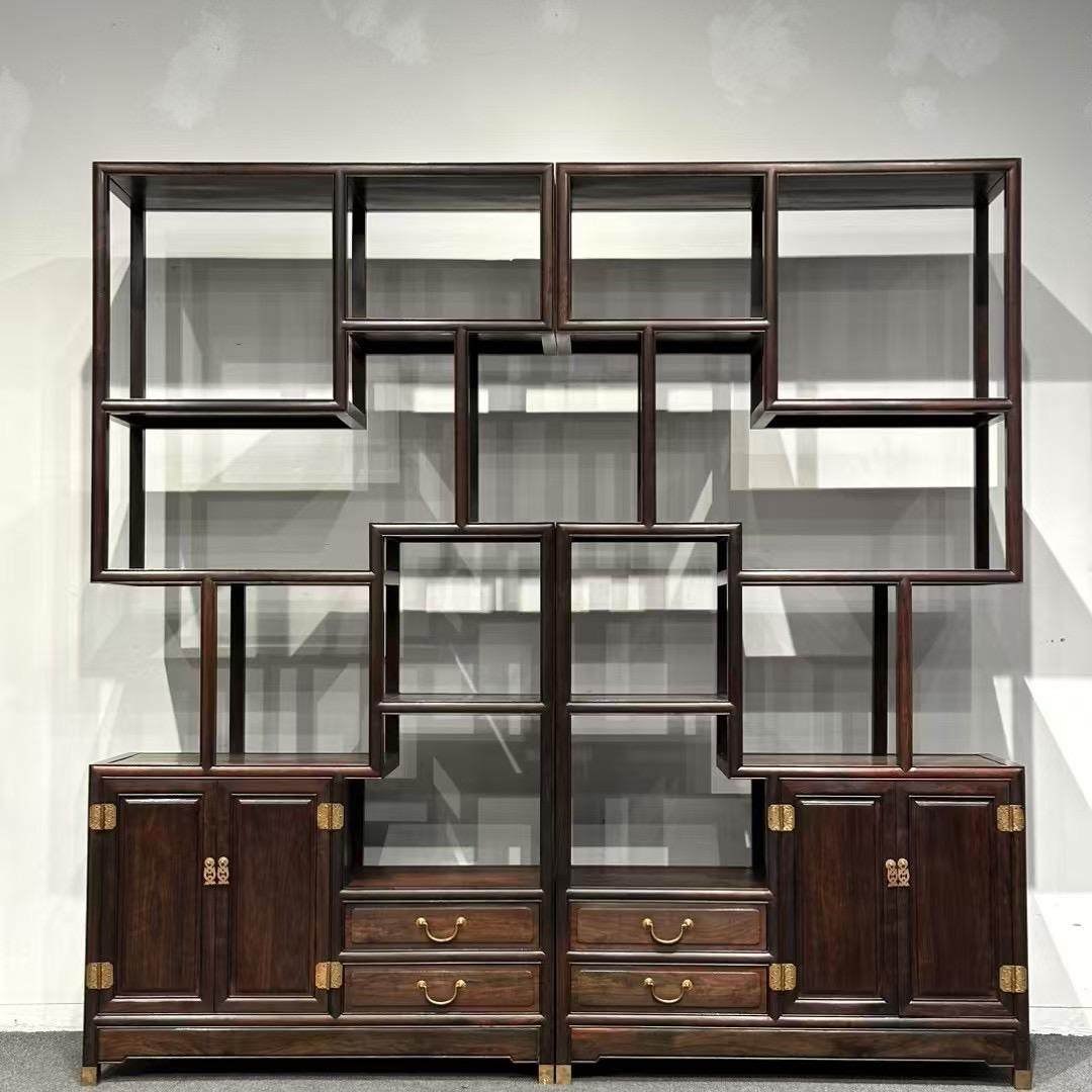 博古架红木多宝阁家用置物架隔断书架办公室大红酸枝木新中式简约,住宅家具,红木博古架,淘宝优惠券,粉丝福利购,淘宝优惠卷