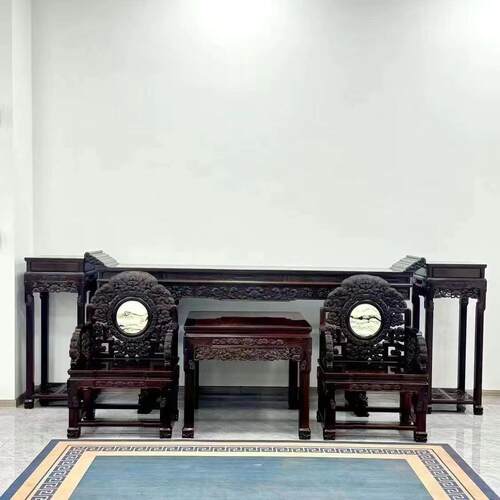 赫芬顿大红酸枝太师椅三件套