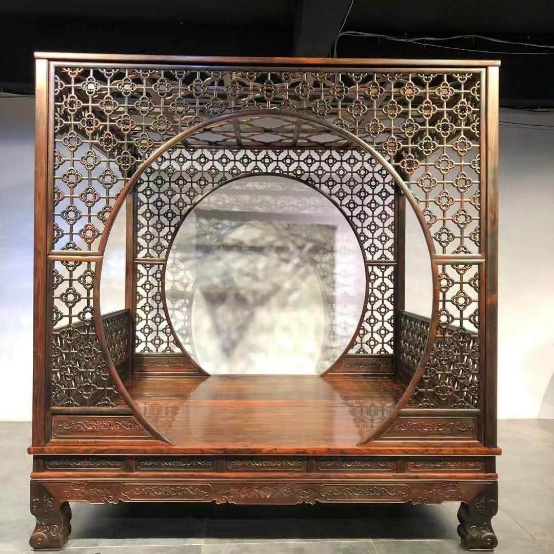 老挝大红酸枝架子床 明清古典实木公主床 拔步床 交趾黄檀红木床,住宅家具,红木床,淘宝优惠券,粉丝福利购,淘宝优惠卷