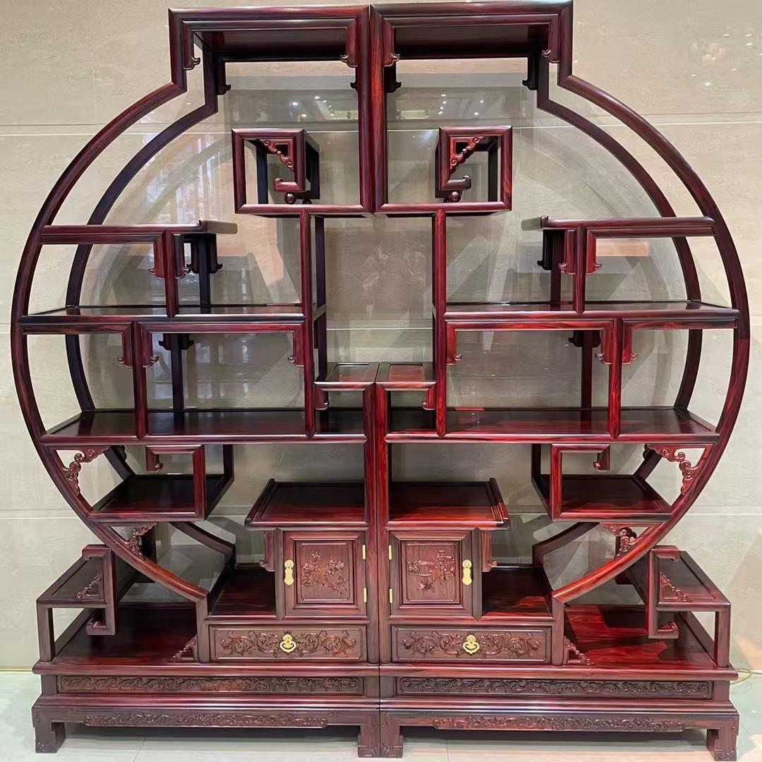 红木博古架茶叶古董实木展示柜子茶室置物架中式多宝阁酸枝博物架