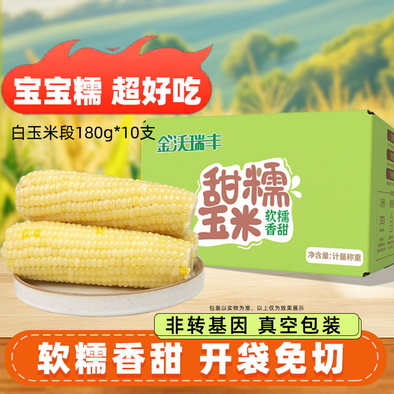 玉米新鲜糯玉米东北白糯玉米棒粘甜粮早餐真空