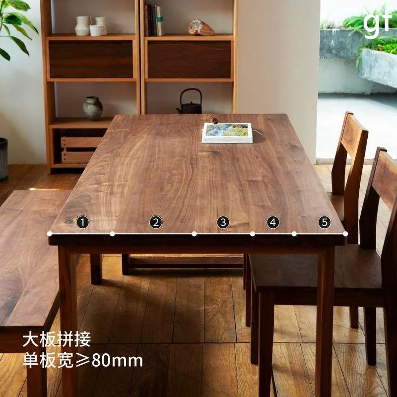 MUMO木墨黑胡桃工作木台北美餐桌客厅实木原木书桌中古风办公新品