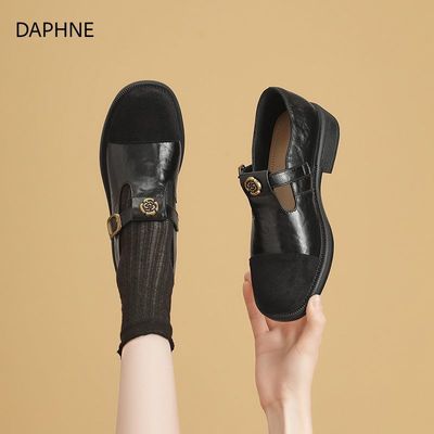 达芙妮女鞋2026春季新款巨好看黑色小皮鞋英伦风复古百搭玛丽珍鞋