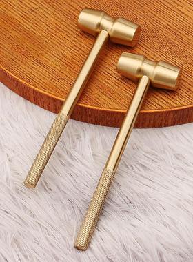 黄铜锤子捶背多功能迷你锤两头圆面小铜锤一锤定音榔头铁锤工艺品