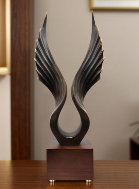 皇普森黄铜轻奢摆设北欧大鹏展翅风格摆件创意家居饰品书柜装饰品