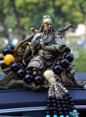 2024新款关公汽车摆件高档关二爷车内饰品小车上车载中控台关羽男