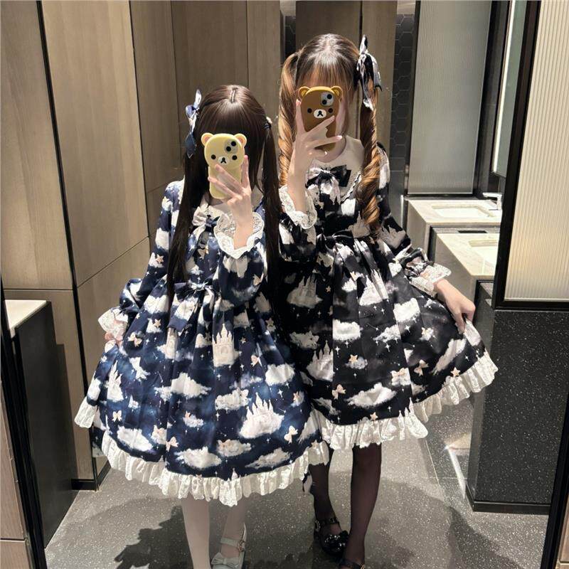 聆花诗原创Lolita OP娃娃领长袖可爱甜美