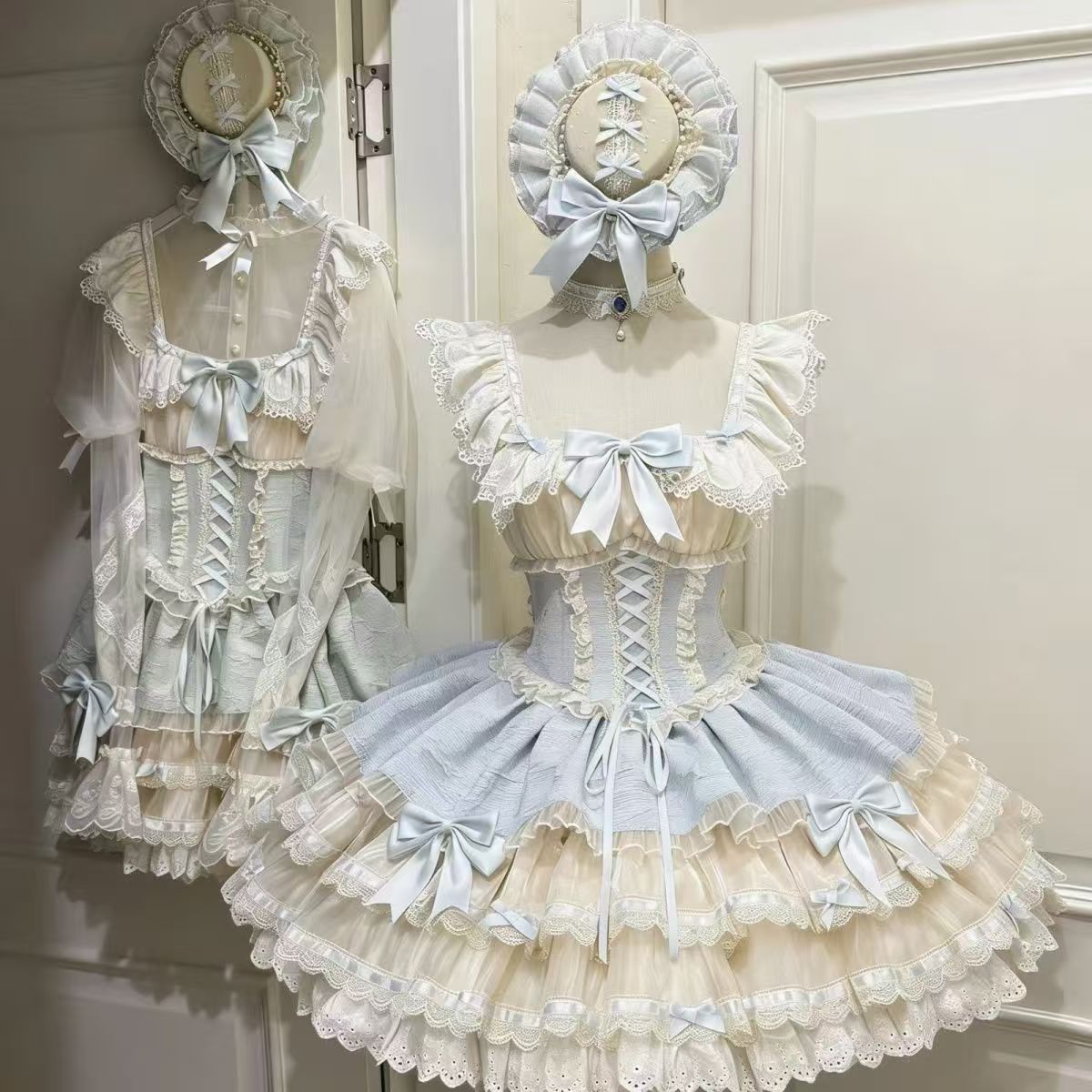 【小芙蝶】蓝绿粉紫Lolita芭蕾风洛丽塔连衣裙JSK吊带蛋糕公主裙