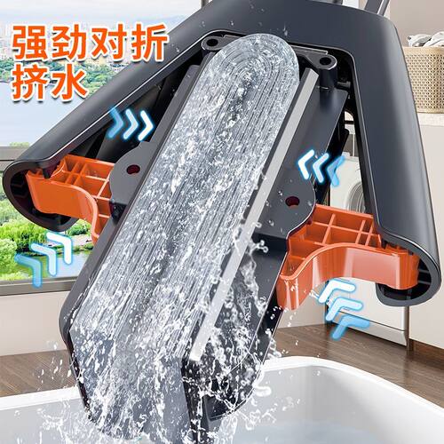 X佳帮手新对折式海棉拖把免手洗吸水懒人家用拖地神器一拖净带桶