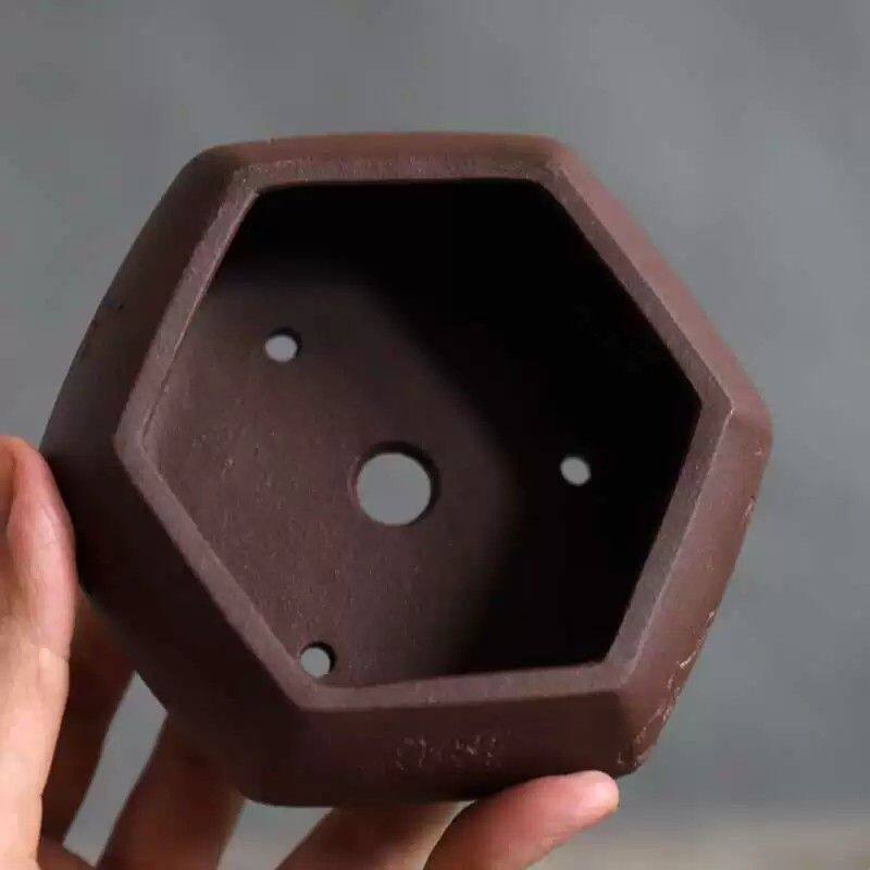 ┠掌盆┨半手工紫砂小花盆 菖蒲专用 六方呙口 作者苏兵