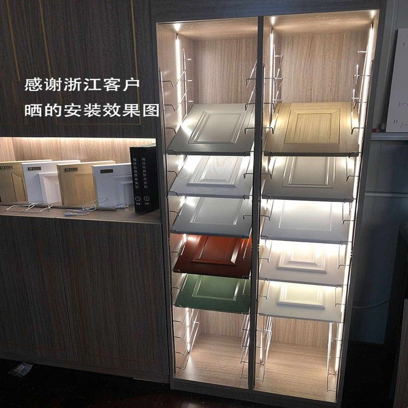 色板托架样板架五金展示架衣橱柜门样板架子样块展架连体式层板托图片