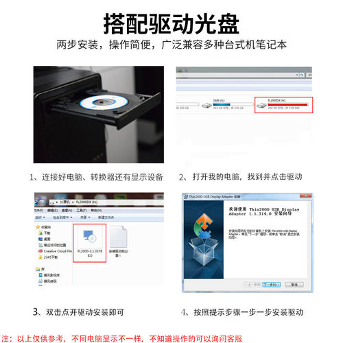 usb转hdmi转换器vga转接头口电脑主机高清线usb外置显卡显示器3.0