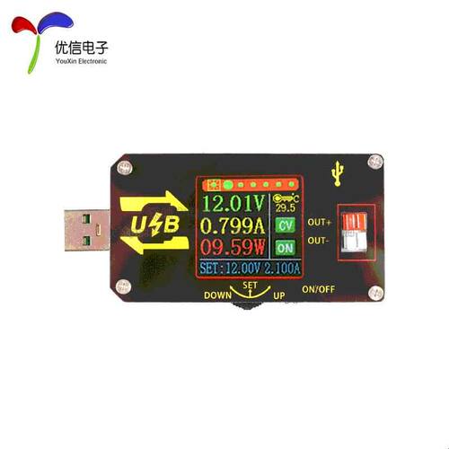 XY-UDP 数控USB彩屏电源升降压模块恒压恒流5V转9V12V24VUSB升压