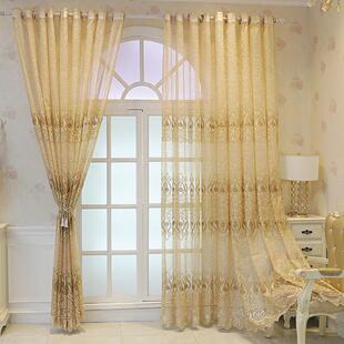 2025新款奢华欧式简约现代窗帘遮光绣花纱帘飘窗客厅卧室高级感