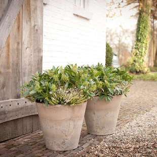 Artstone仿石花盆树脂仿水泥花盆室内室外客厅落地简约仿石花盆大