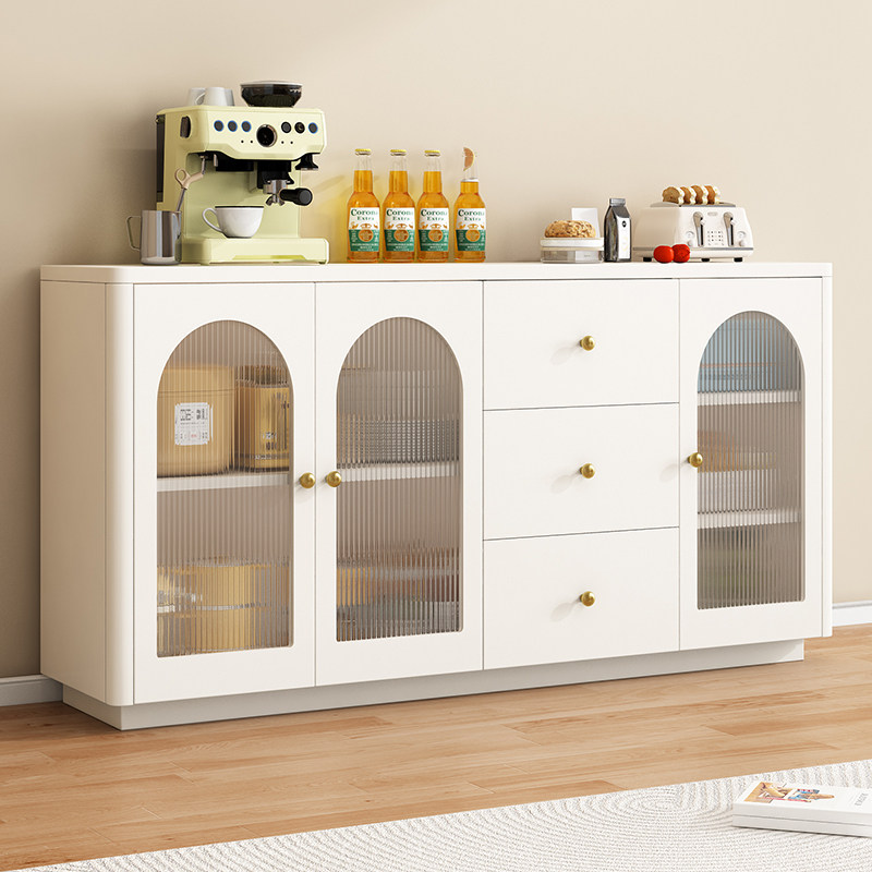 实木岩板餐边柜简约奶油风客厅酒柜茶水柜厨房储物柜橱柜收纳一体,住宅家具,餐边柜,淘宝优惠券,粉丝福利购,淘宝优惠卷