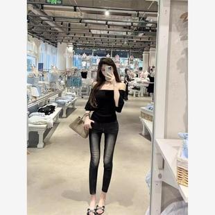 型 新款 牛仔小脚裤 女秋季 韩漫身材显瘦高腰铅笔九分裤 穿过最绝版