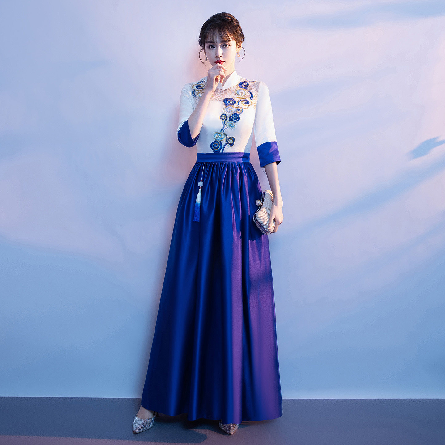 红歌大合唱女长裙成人比赛晚礼服
