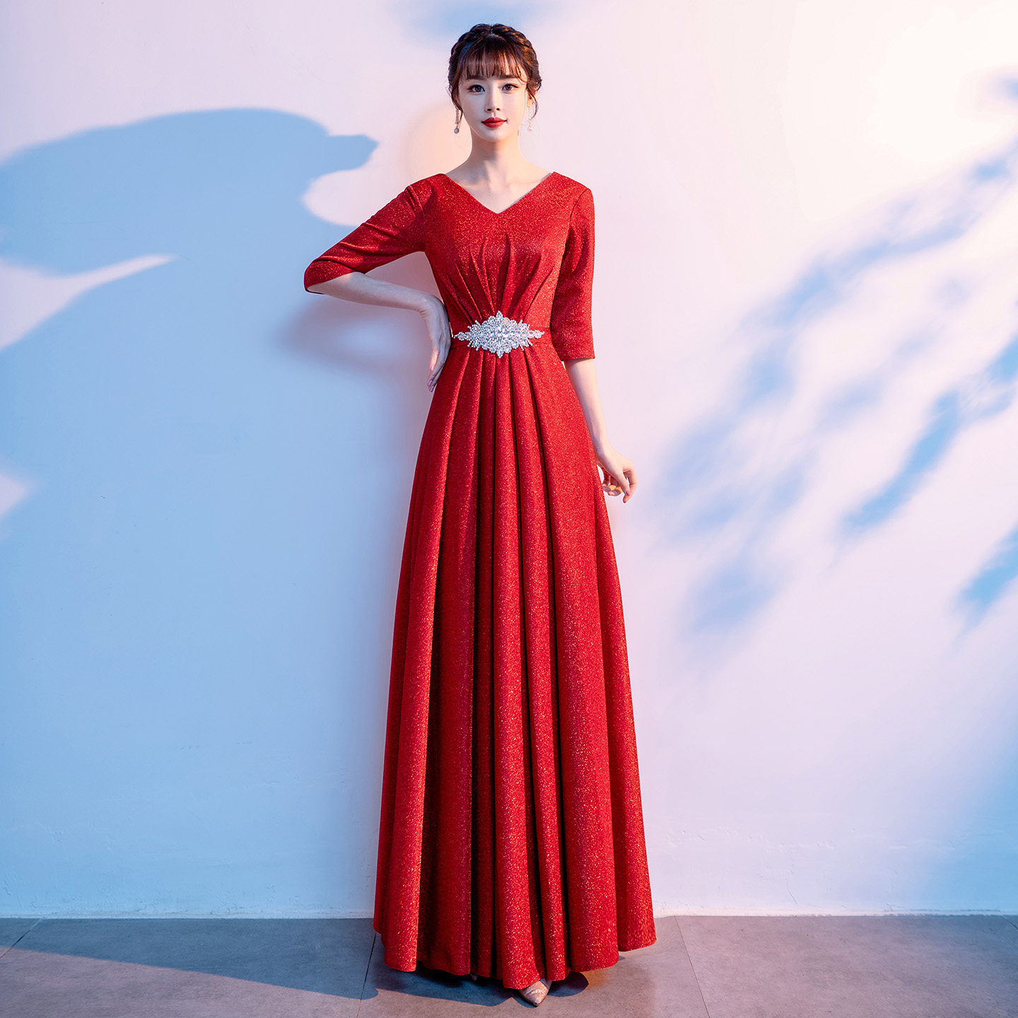 女长裙合唱团演出服装宴会晚礼服